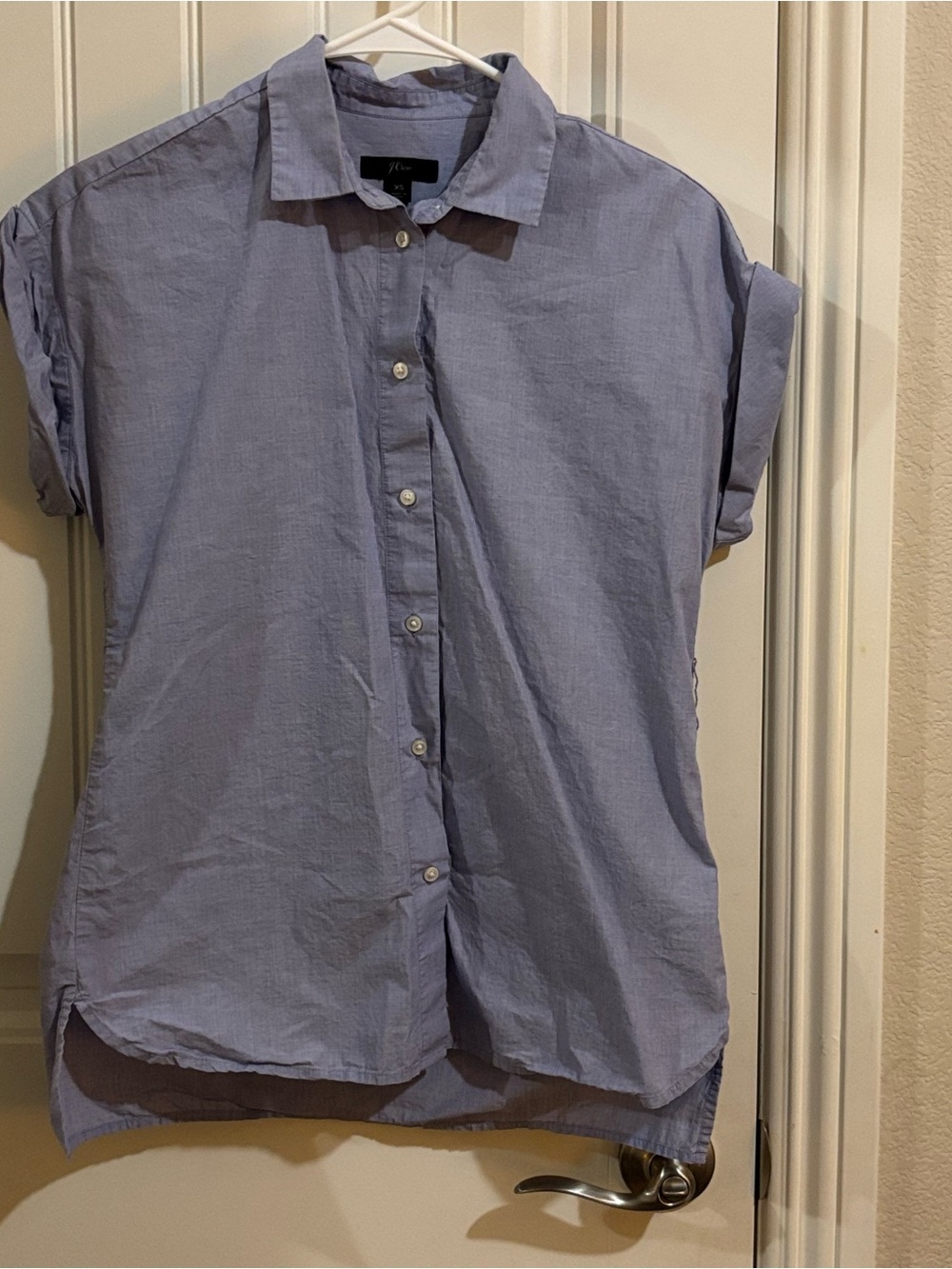 J. Crew Men's Light Blue Short-Sleeve Button-Down Shirt